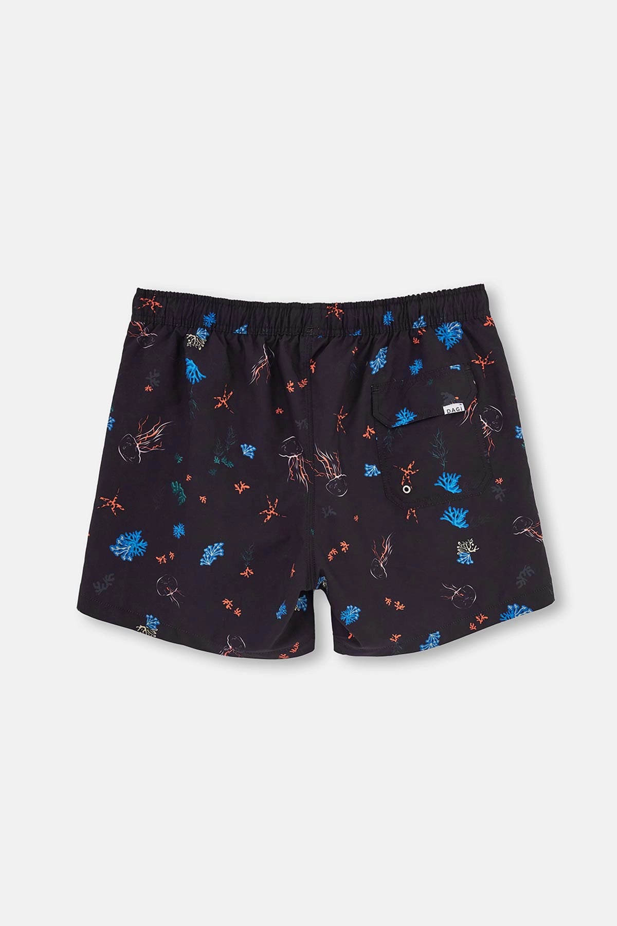 Lacivert Deniz Altı Desenli Kısa Deniz Şortu