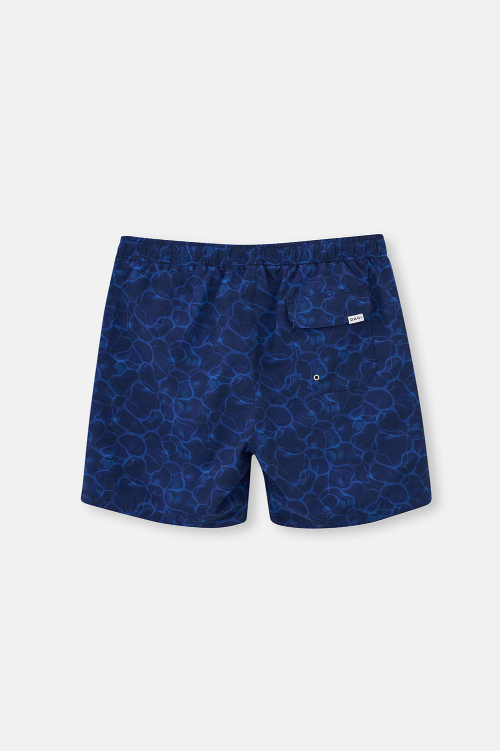 Lacivert Deniz Dalga Desenli Orta Deniz Şortu