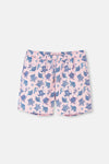 Pembe Caretta Desenli Orta Deniz Şortu