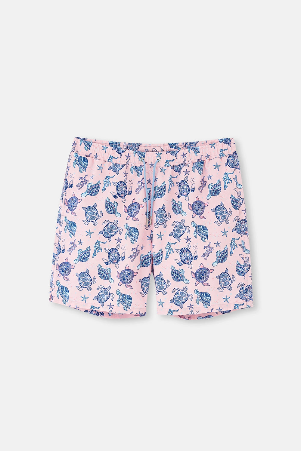 Pembe Caretta Desenli Orta Deniz Şortu