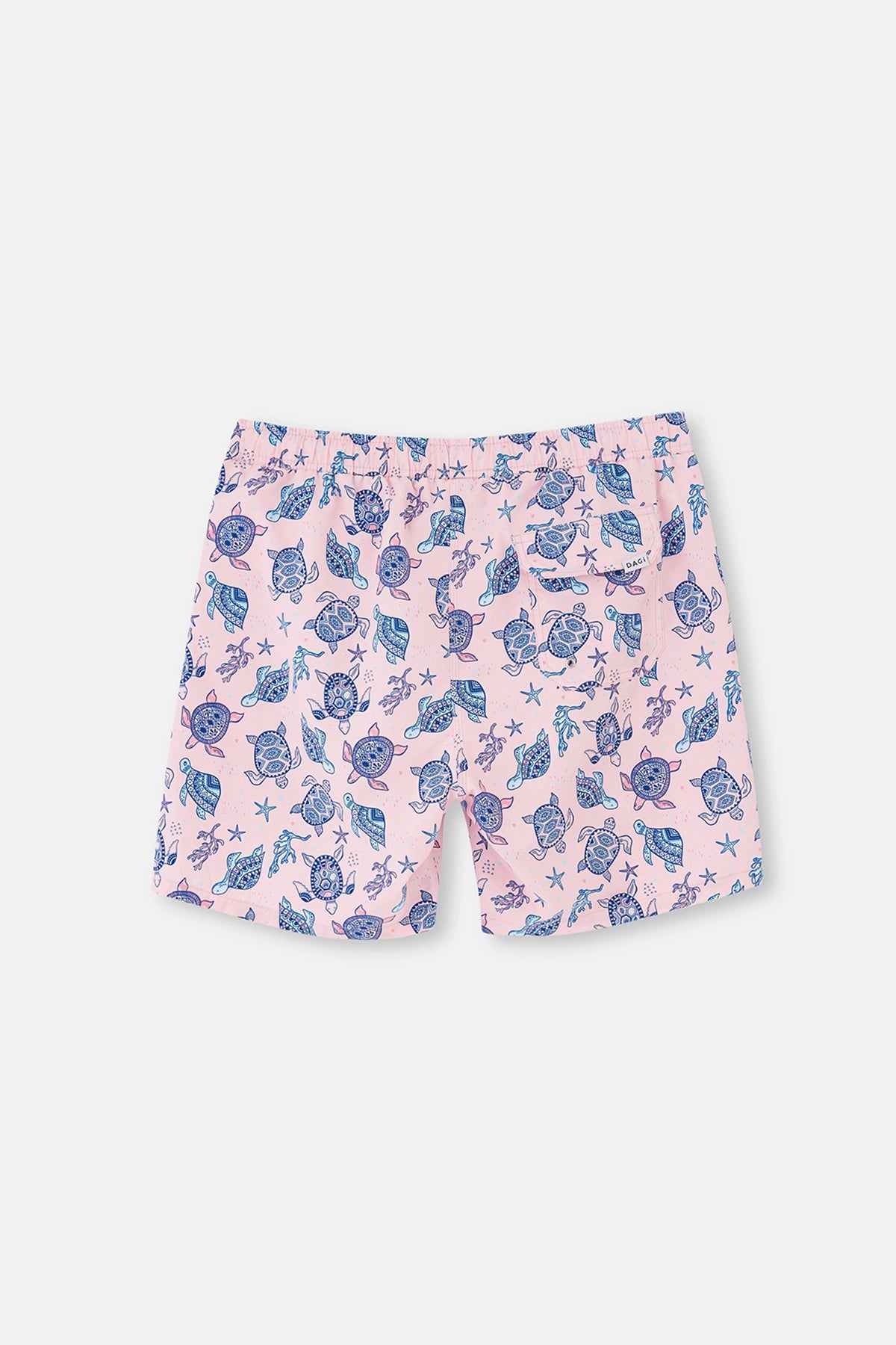 Pembe Caretta Desenli Orta Deniz Şortu