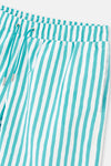 Yeşil-Beyaz Çizgili Mini Deniz Şortu