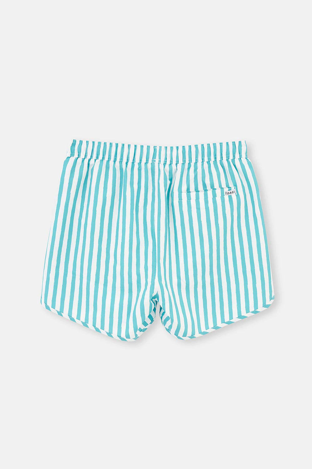 Yeşil-Beyaz Çizgili Mini Deniz Şortu