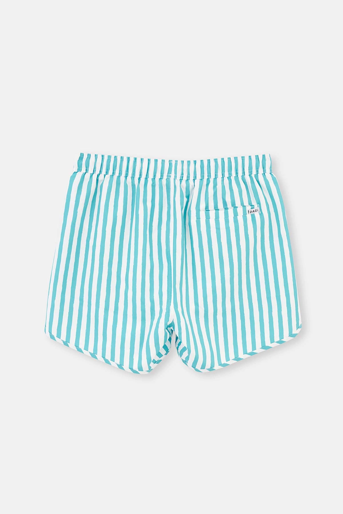 Yeşil-Beyaz Çizgili Mini Deniz Şortu