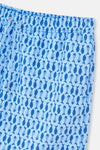 Mavi Kılçık Balık Desenli Orta Deniz Şortu
