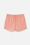 Somon Geometrik Çiçek Desenli Mini Deniz Şortu