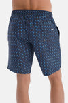 Lacivert Kravat Desenli Uzun Deniz Şortu