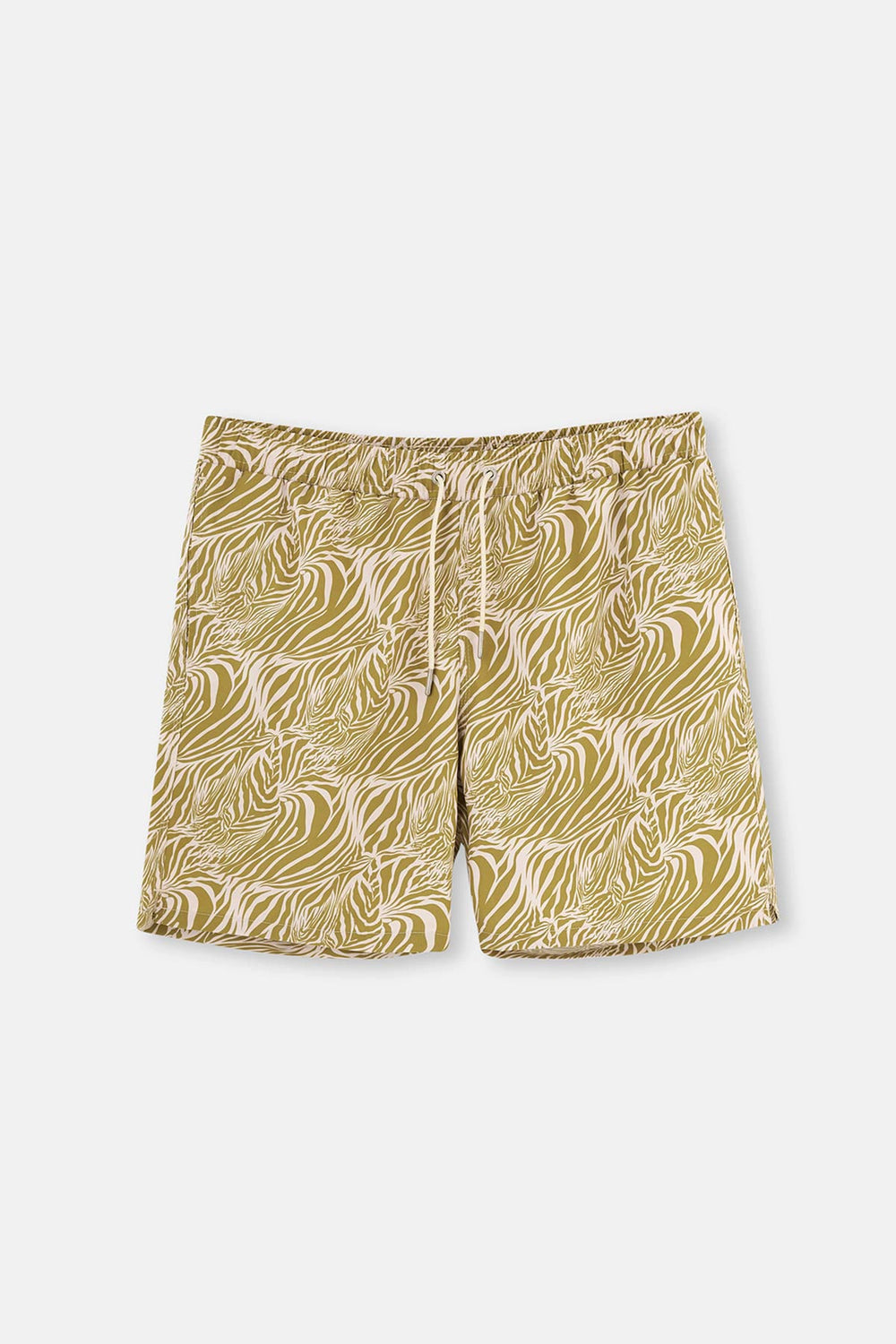 Yeşil Zebra Desenli Orta Deniz Şortu