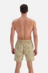 Yeşil Zebra Desenli Orta Deniz Şortu
