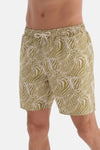 Yeşil Zebra Desenli Orta Deniz Şortu