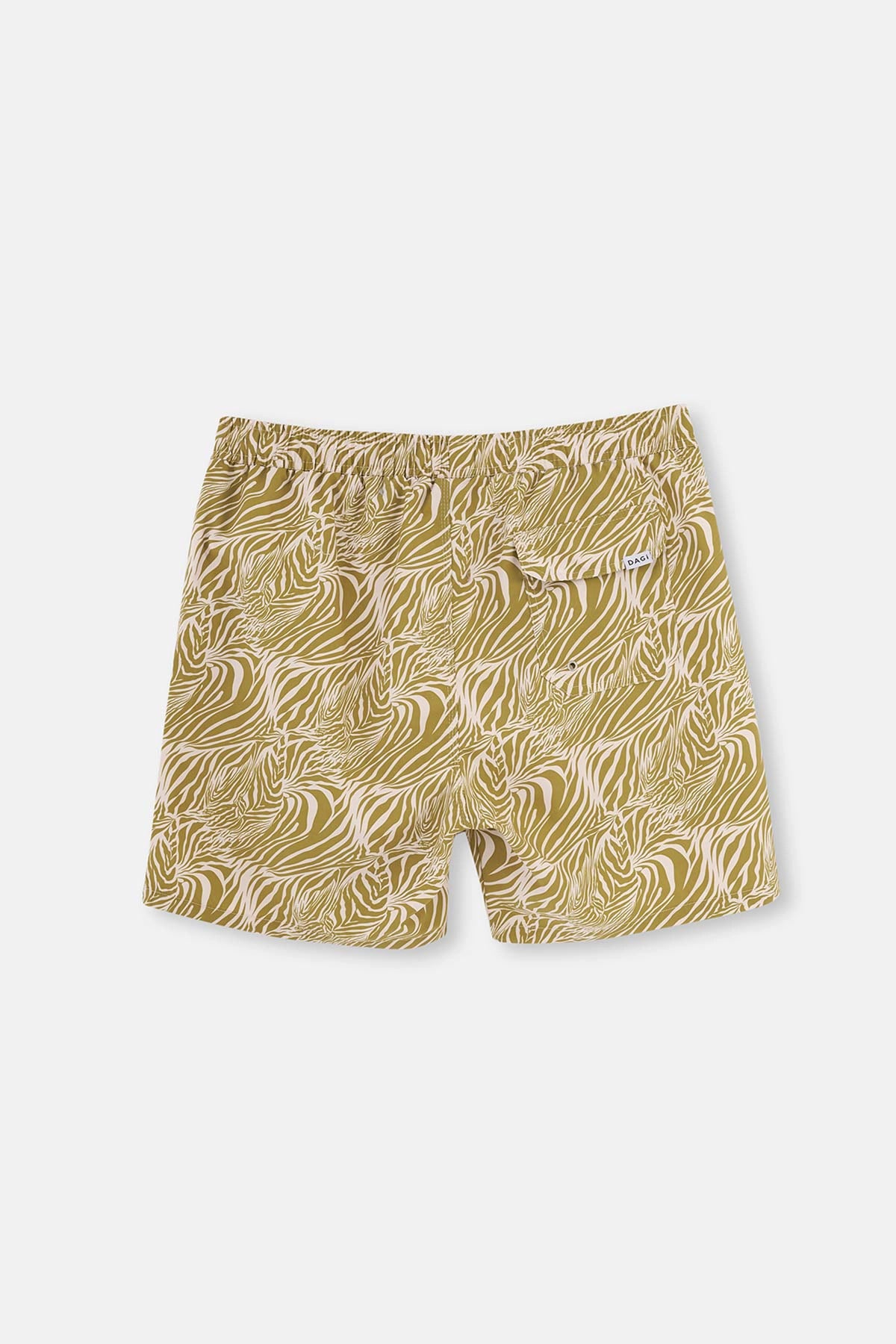 Yeşil Zebra Desenli Orta Deniz Şortu