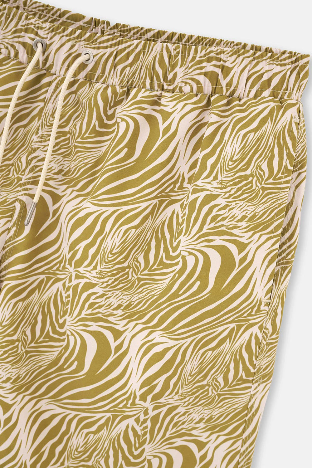 Yeşil Zebra Desenli Orta Deniz Şortu