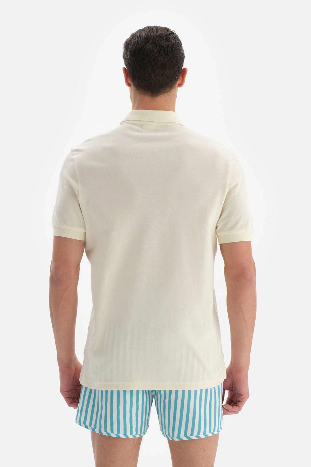 Ekru Pike Polo Yaka T-Shirt