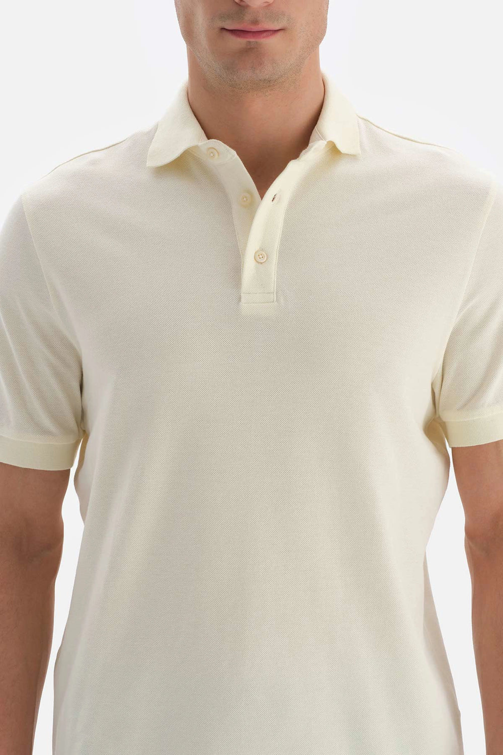 Ekru Pike Polo Yaka T-Shirt