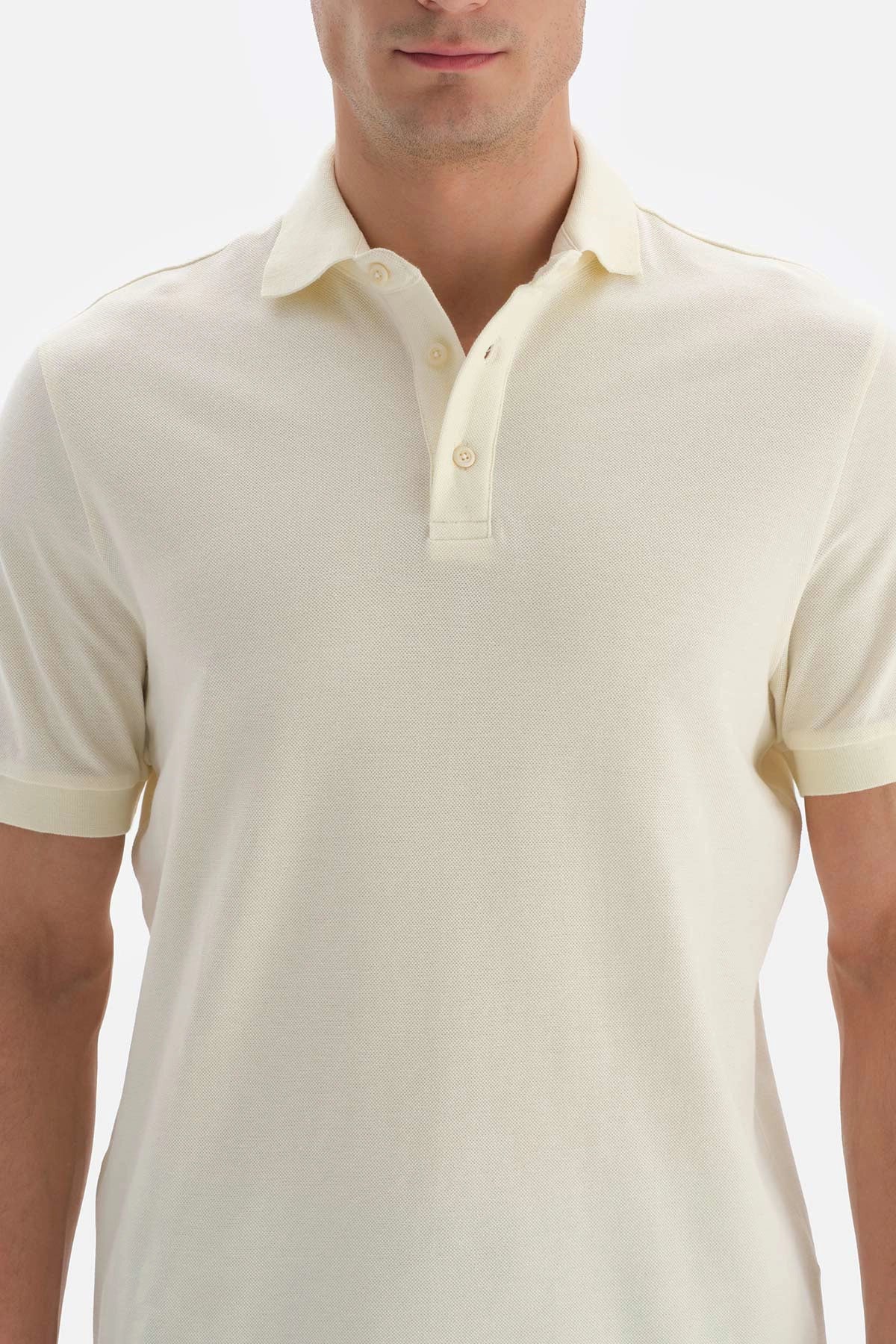 Ekru Pike Polo Yaka T-Shirt