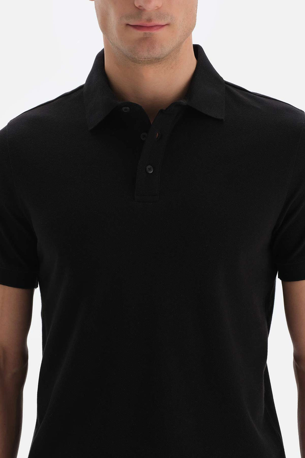 Siyah Pike Polo Yaka T-Shirt