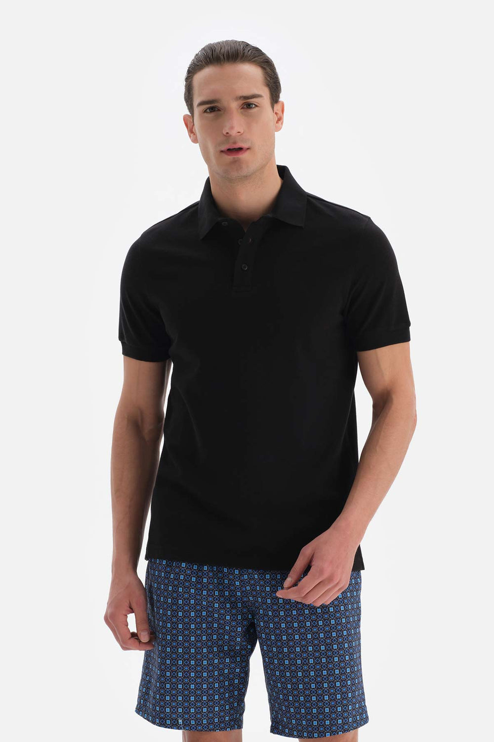 Siyah Pike Polo Yaka T-Shirt