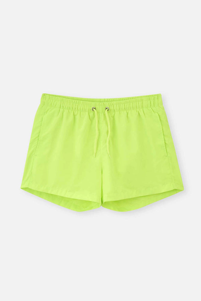 Neon Yeşil Micro Kısa Düz Şort