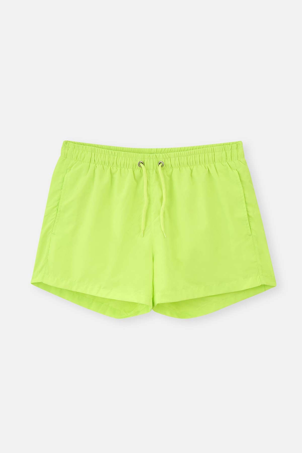 Neon Yeşil Micro Kısa Düz Şort