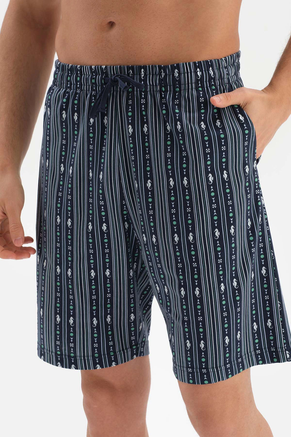 Beyaz Yarım Patlı Kısa Kollu Örme Pijama Takımı