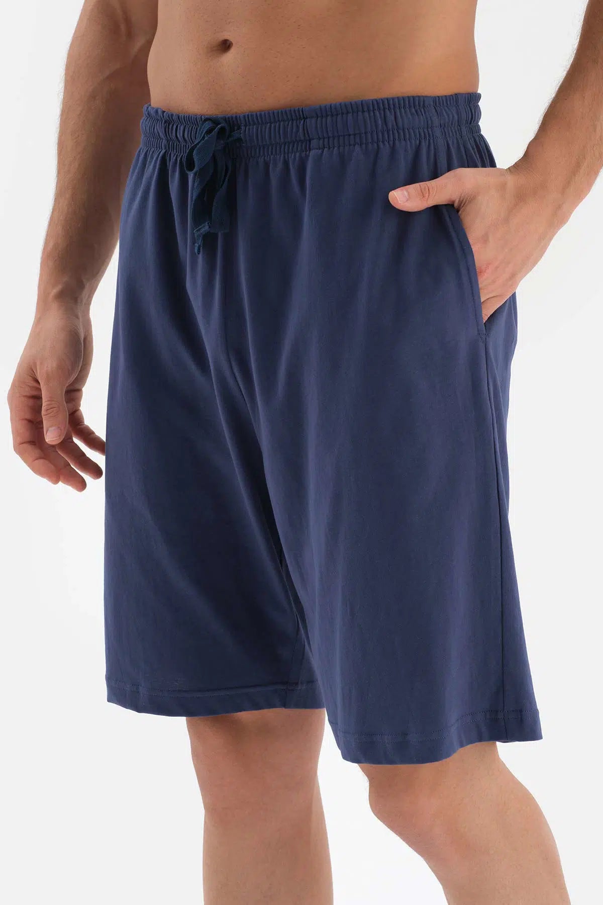 Açıkmavi Bis Yaka Slogan Baskılı Örme Pijama Takımı