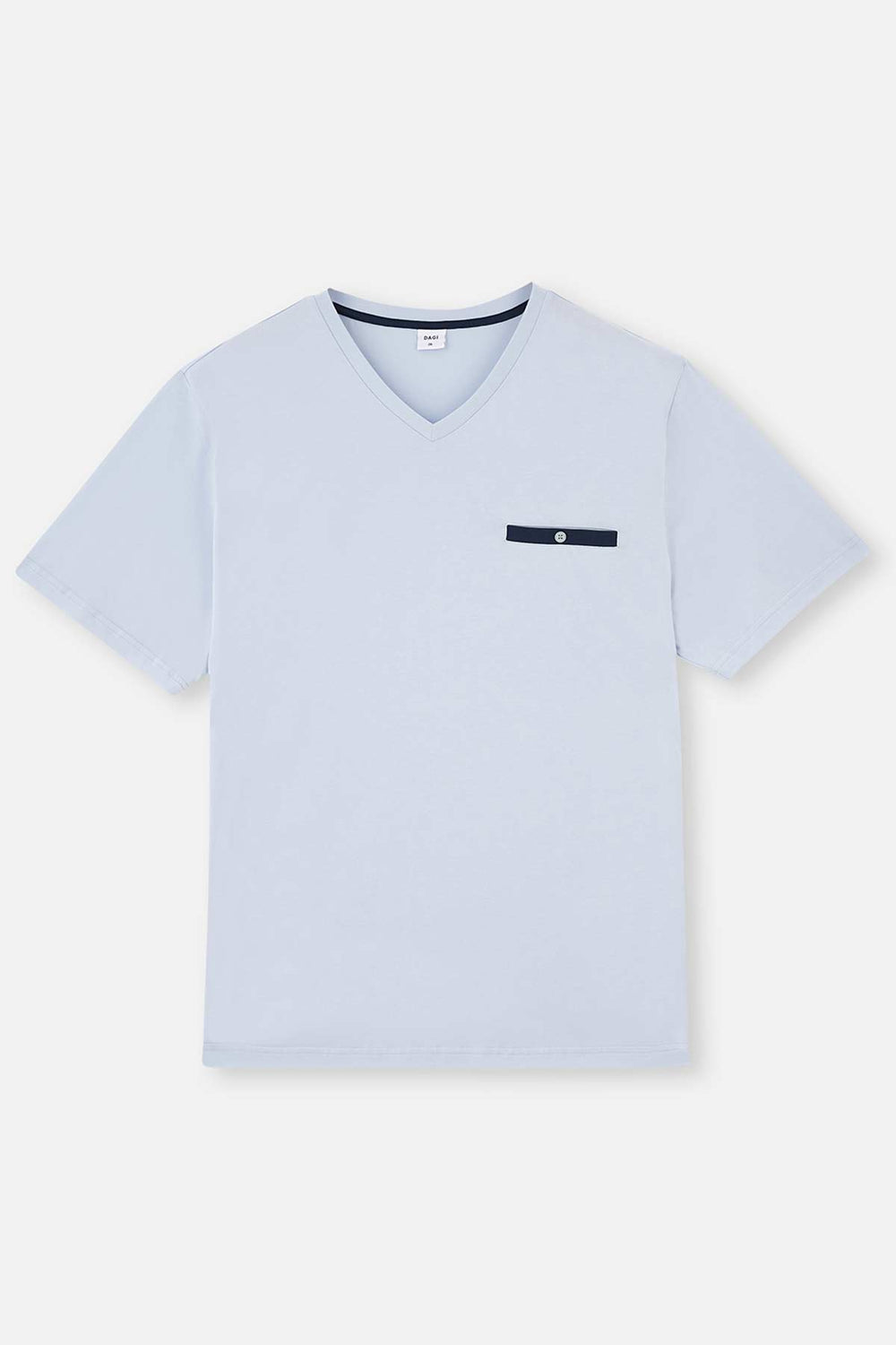 Açıkmavi V Yaka Kısa Kollu Örme Şortlu Pijama Takımı