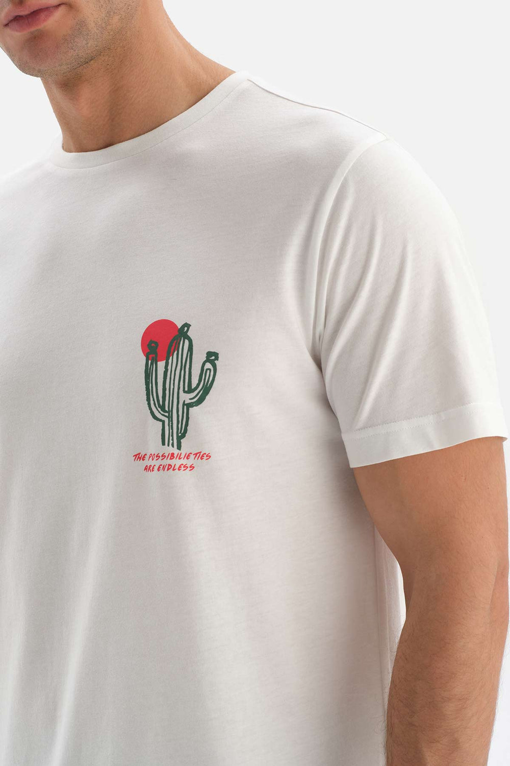 Ekru Bisiklet Yaka Baskılı Altı Şortlu Pijama Takımı