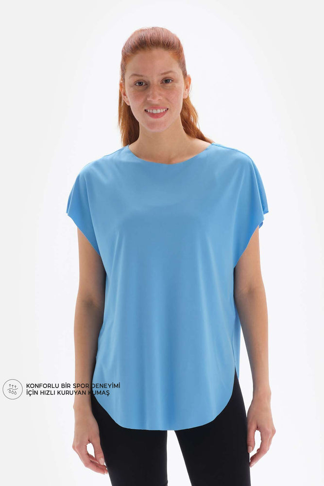 Açıkmavi Dagi Active Kayık Yaka T-Shirt