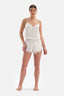Beyaz Bride Dantel Detaylı Saten Tulum