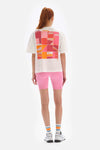 Beyaz-Pembe Dagi Active - Kadın Kort Baskılı Tişört