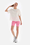 Beyaz-Pembe Dagi Active - Kadın Kort Baskılı Tişört