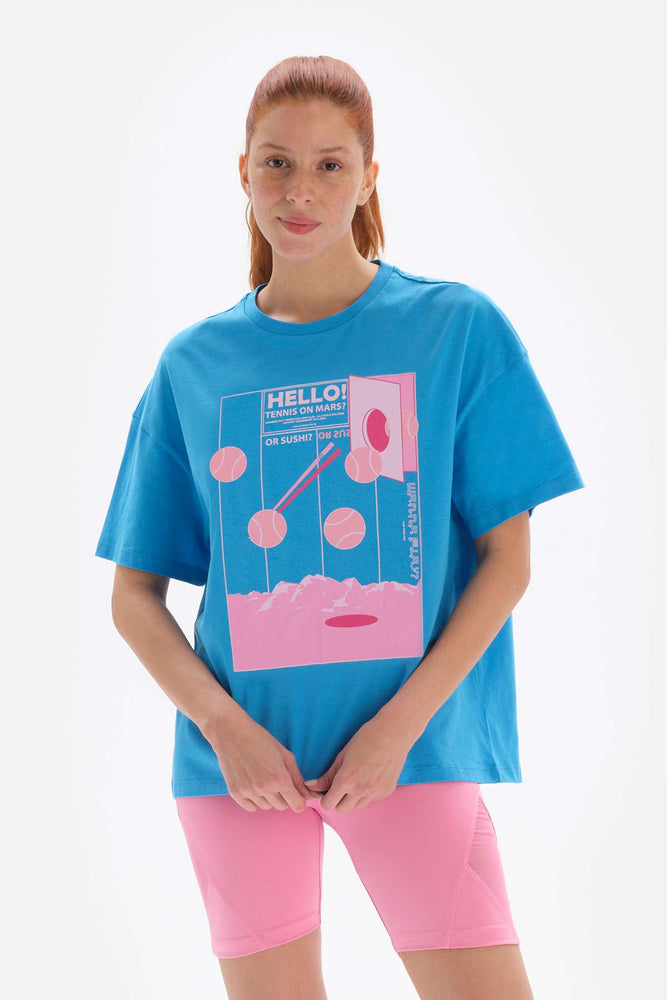Mavi Dagi Active Baskılı Pamuklu T-Shirt