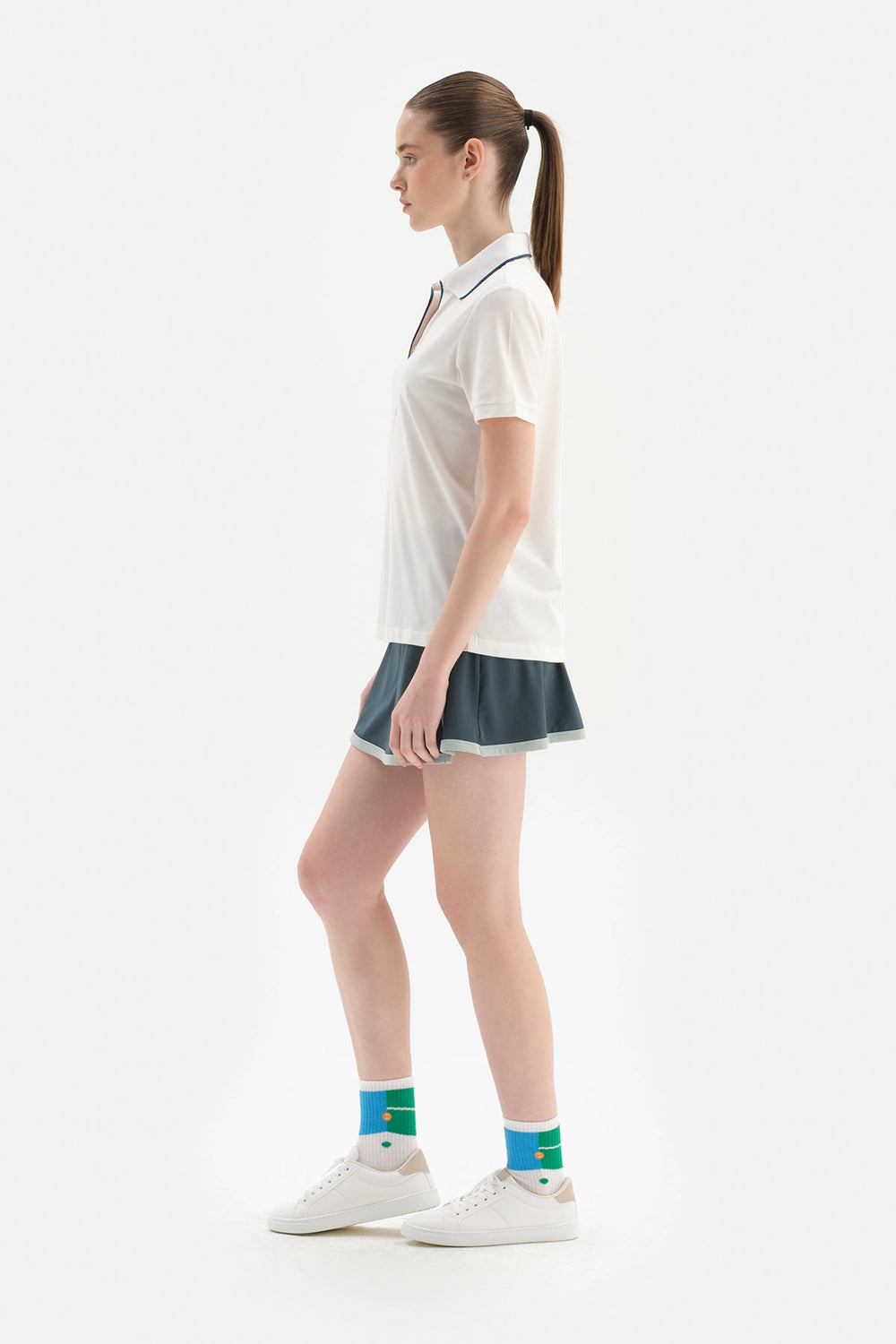Beyaz Dagi Active Polo Yaka Pamuklu T-Shirt