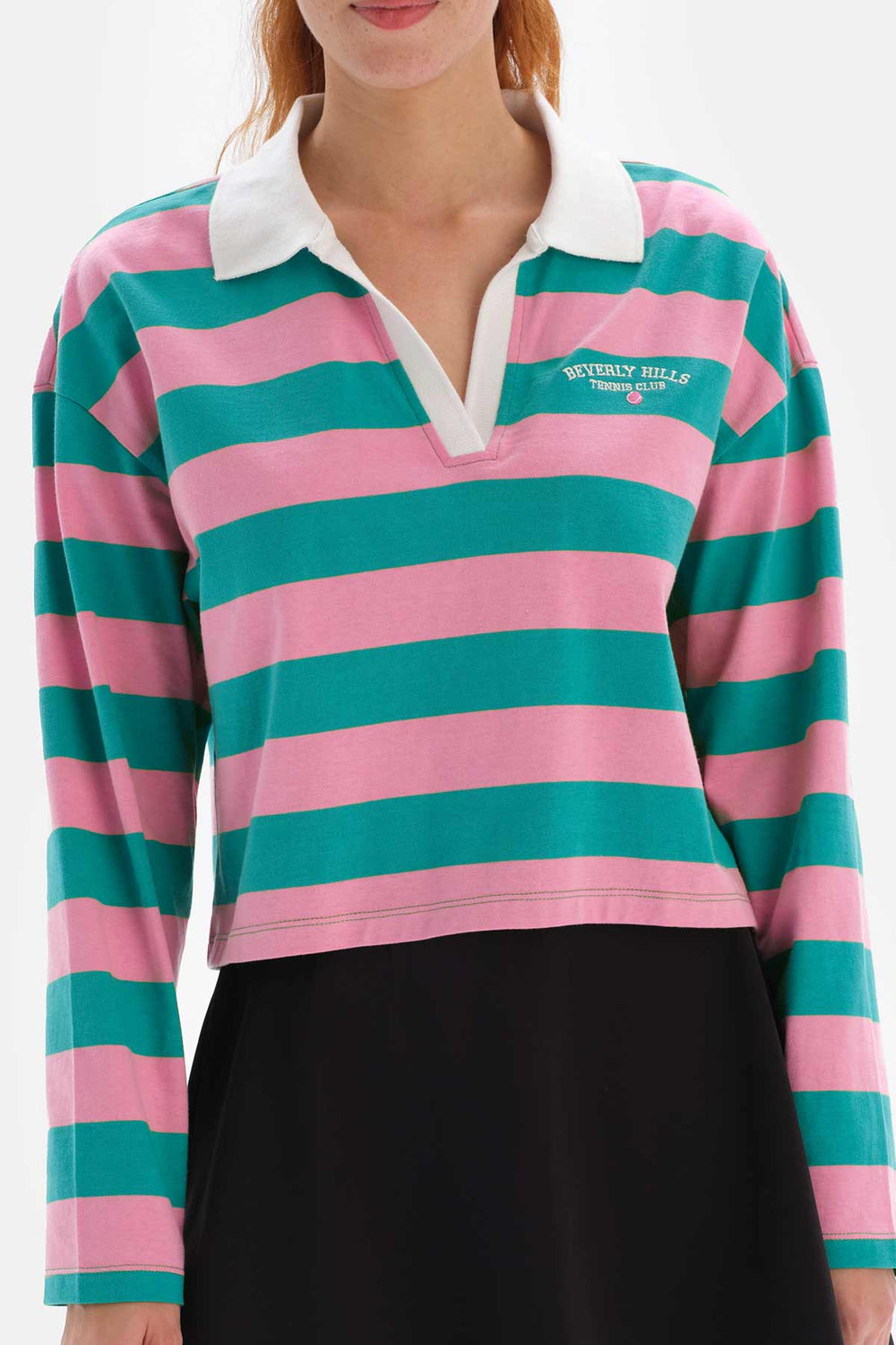 Pembe Dagi Active Çizgili Sweatshirt