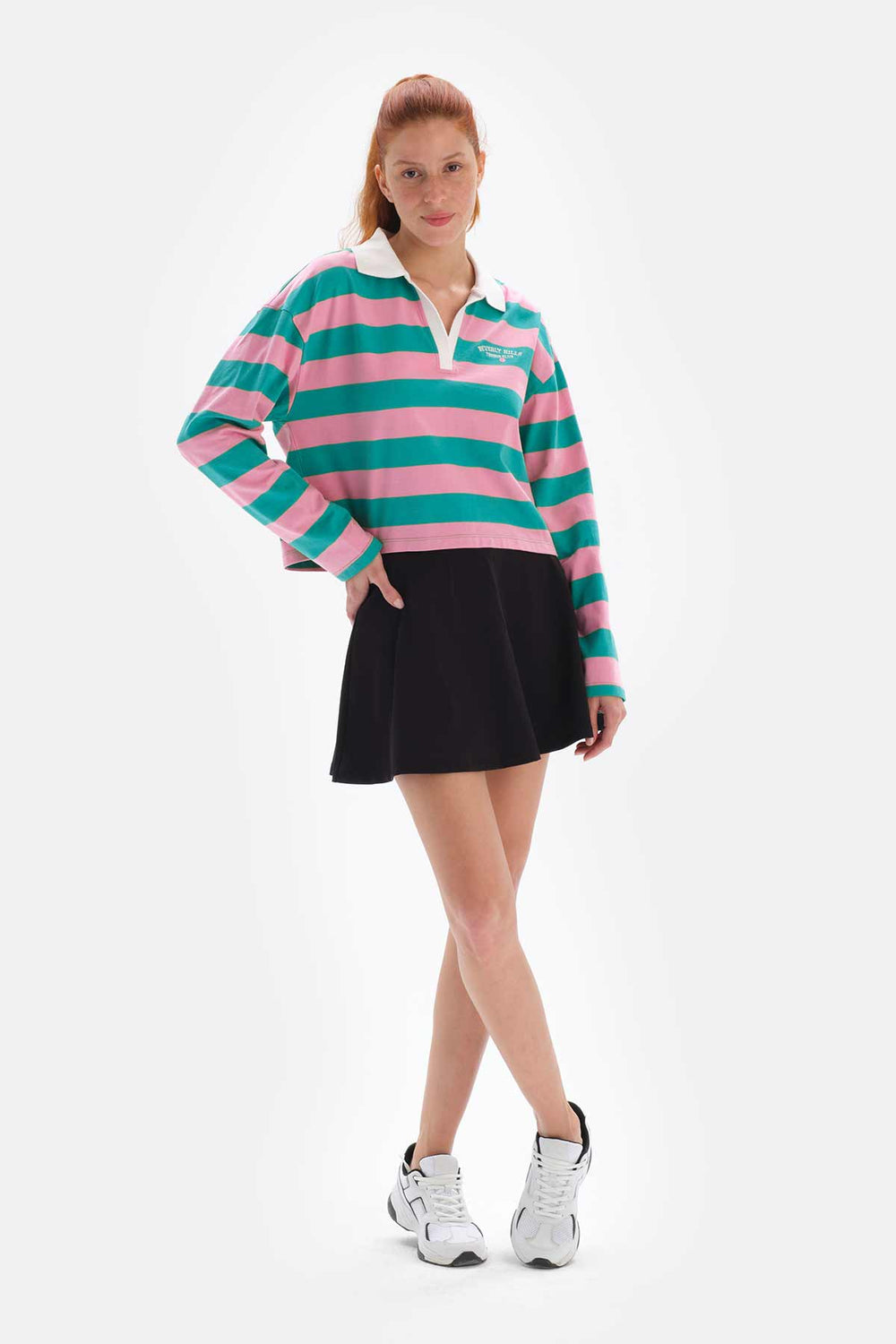 Pembe Dagi Active Çizgili Sweatshirt