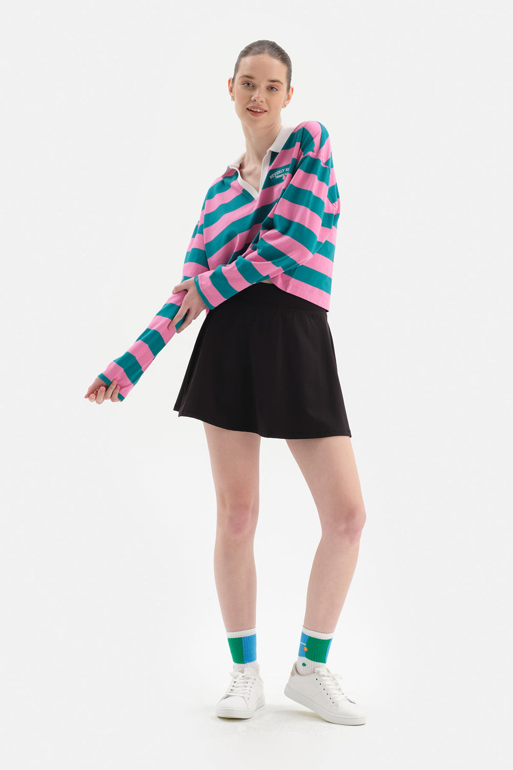 Pembe Dagi Active Çizgili Sweatshirt