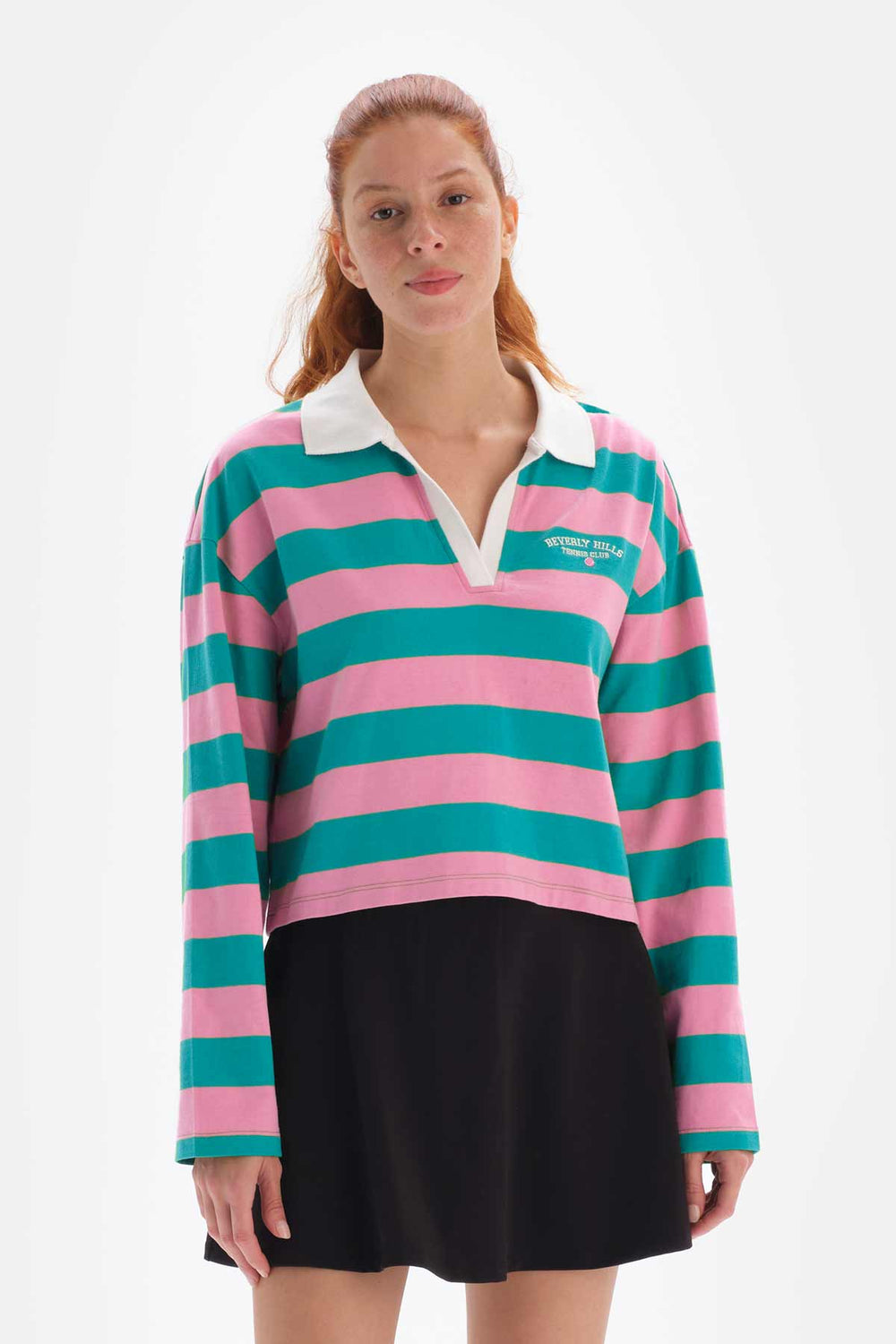 Pembe Dagi Active Çizgili Sweatshirt