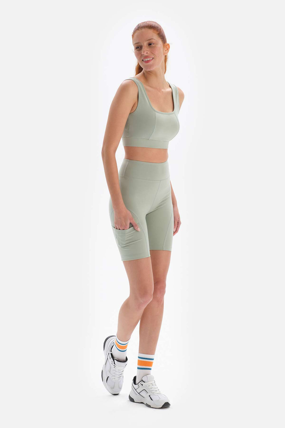 Mint Yeşili Dagi Active Mint i Cepli Biker Tayt