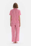 Pembe Kısa Kol Panter Lisanslı Viskon Pijama Takımı