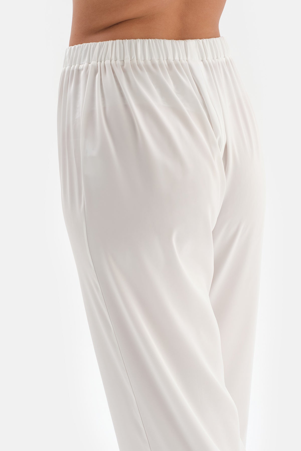 Beyaz Otrişli Bride Saten Pijama Takımı