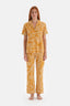 Hardal Metraj Baskılı Kısa Kol Pamuklu Pijama Takımı