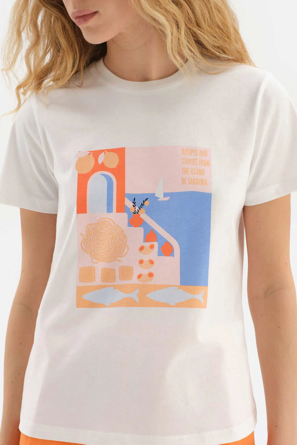 Beyaz Baskılı Kısa Kol Pamuklu Şortlu Pijama Takımı