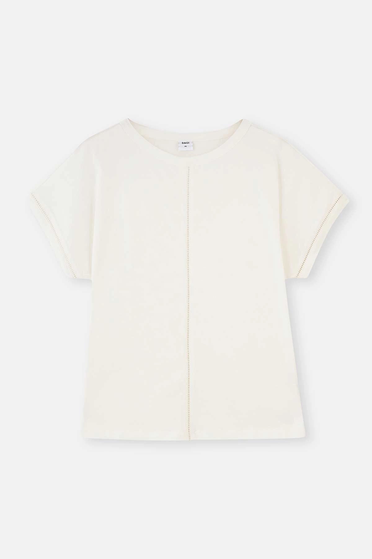 Beyaz Merdiven Biye Detaylı Kayık Yaka Örme Pijama Takımı