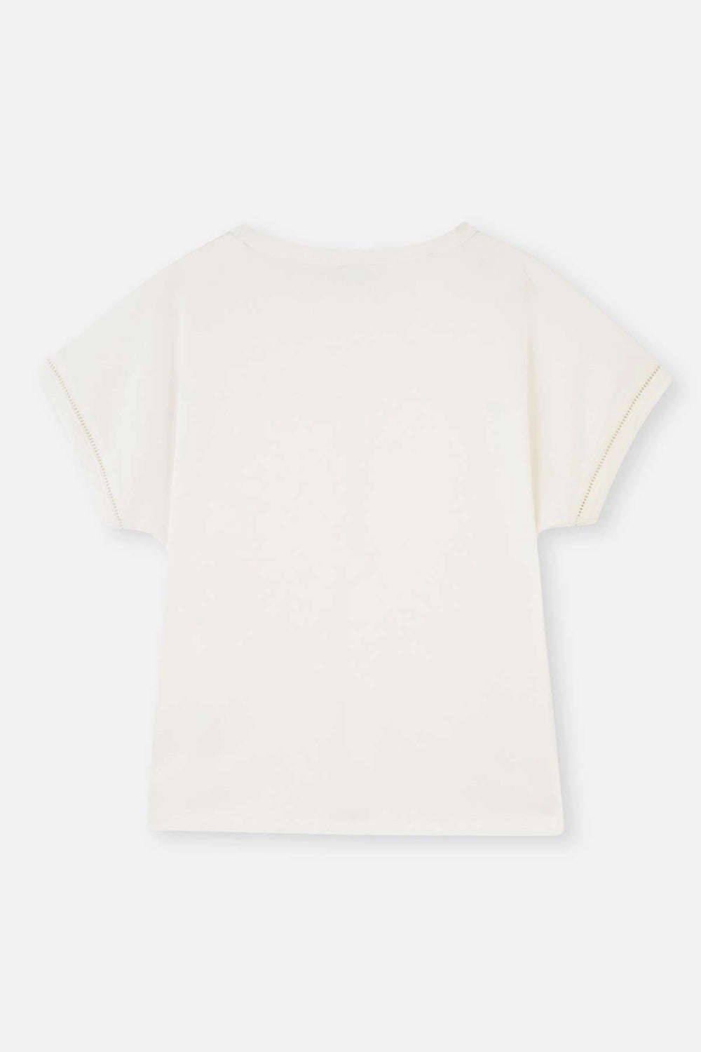 Beyaz Merdiven Biye Detaylı Kayık Yaka Örme Pijama Takımı