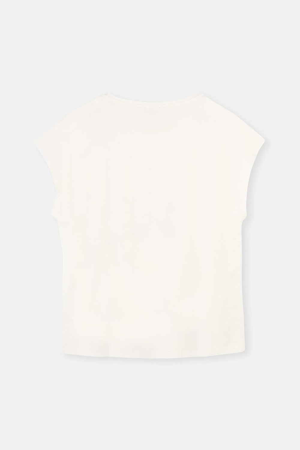 Beyaz Kayık Yaka Baskı Detaylı Örme Pijama Takımı