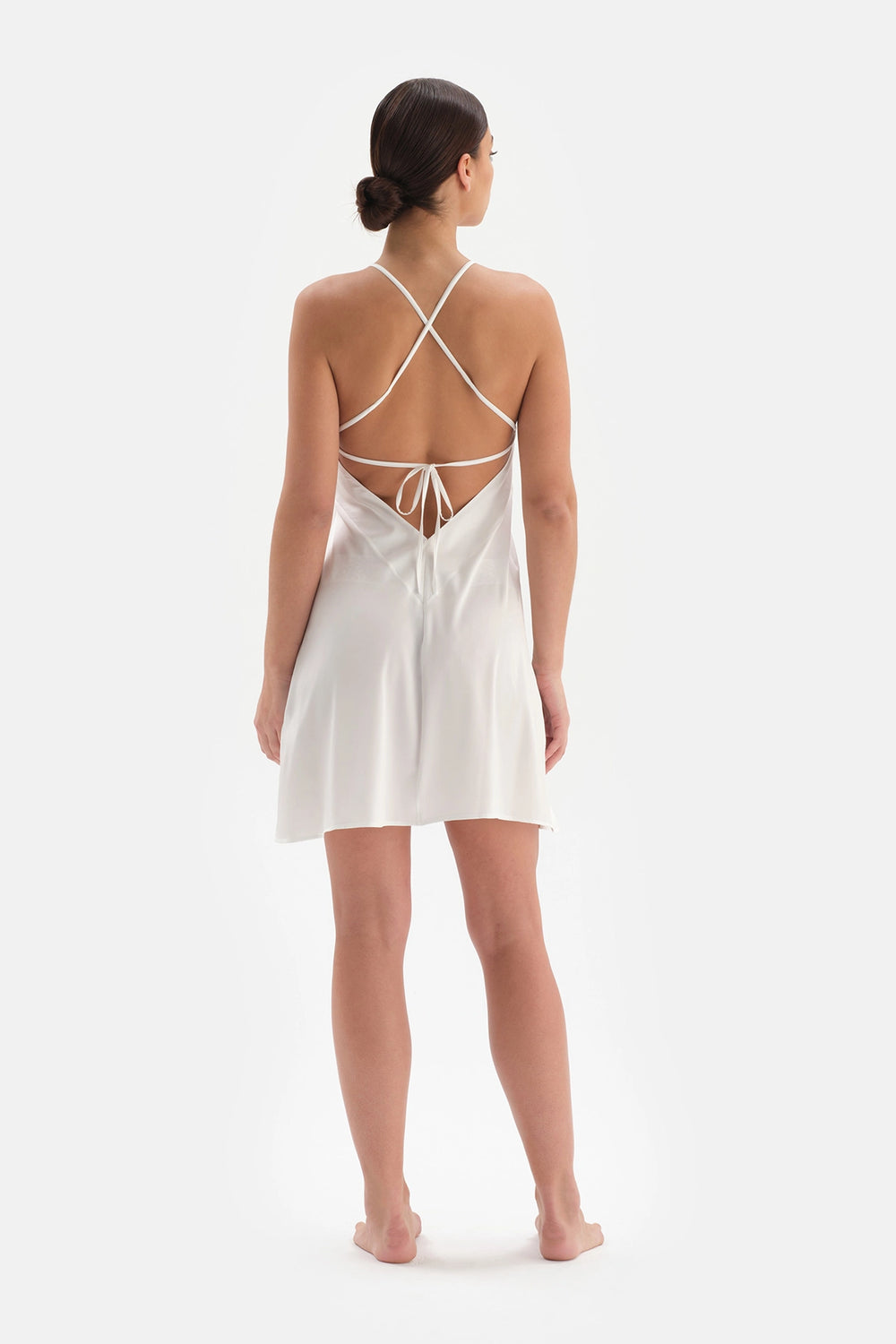 Beyaz Bride Saten Gecelik