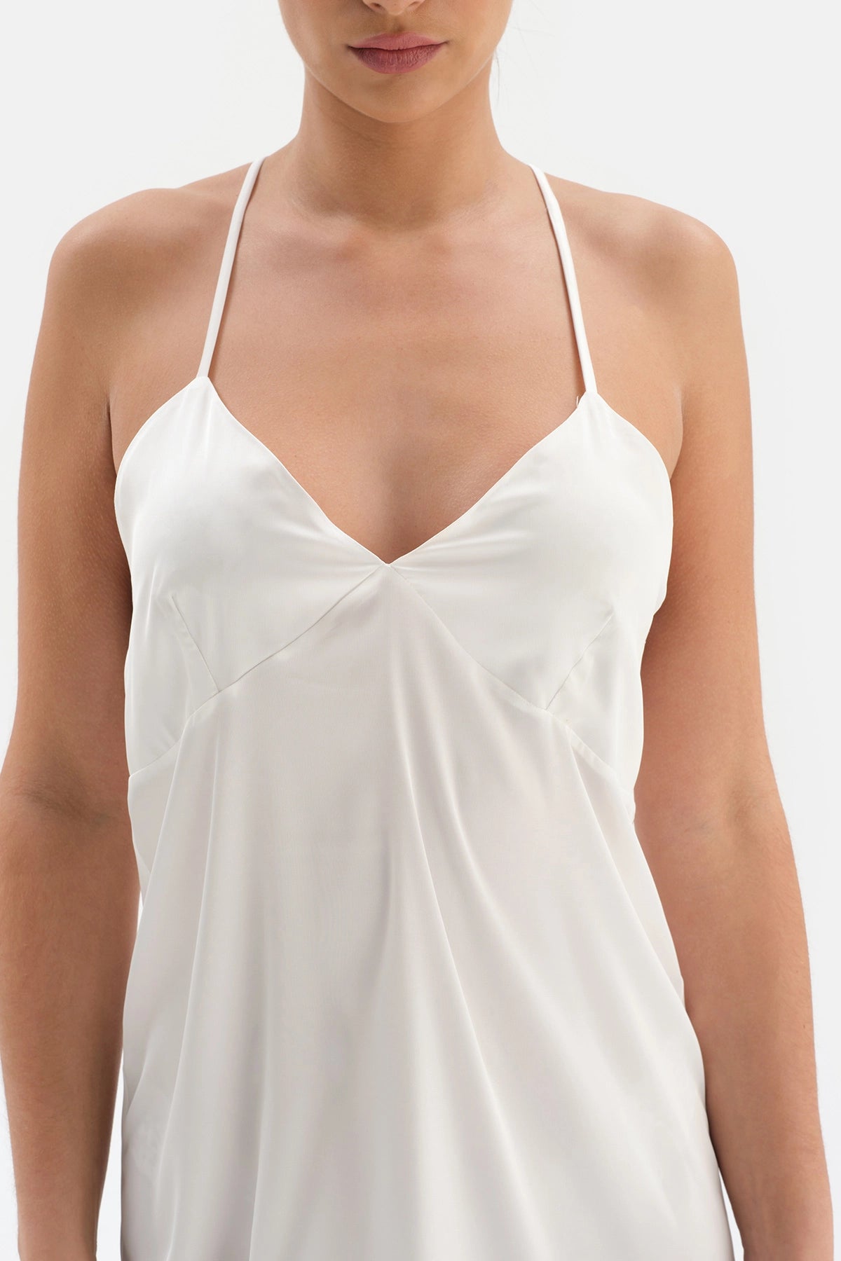 Beyaz Bride Saten Gecelik