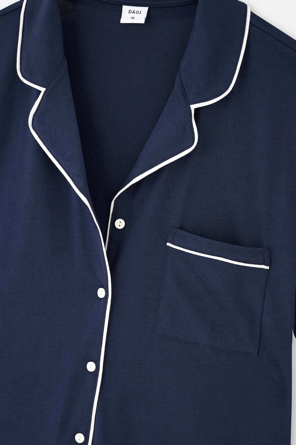 Lacivert Biye Detaylı Önü Düğmeli Örme Gecelik