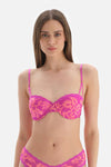 Pembe Kalp Askı Detaylı Kaplı Dantelli Sütyen