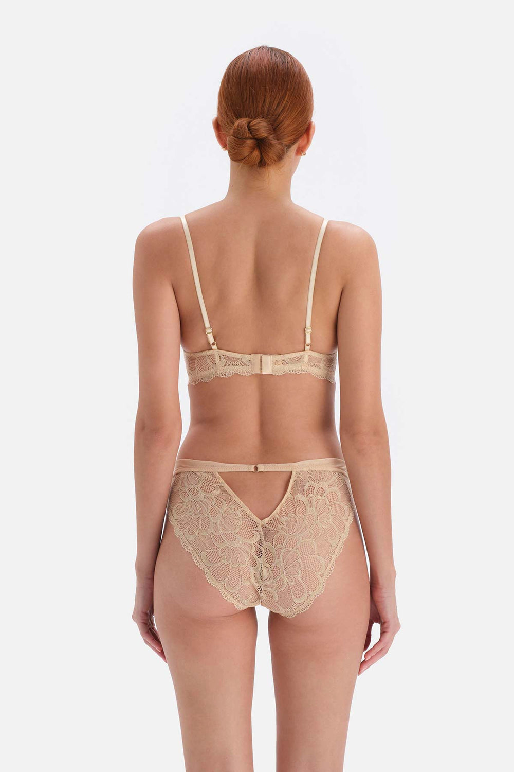 Bej Dantel Detaylı Balensiz Sütyen